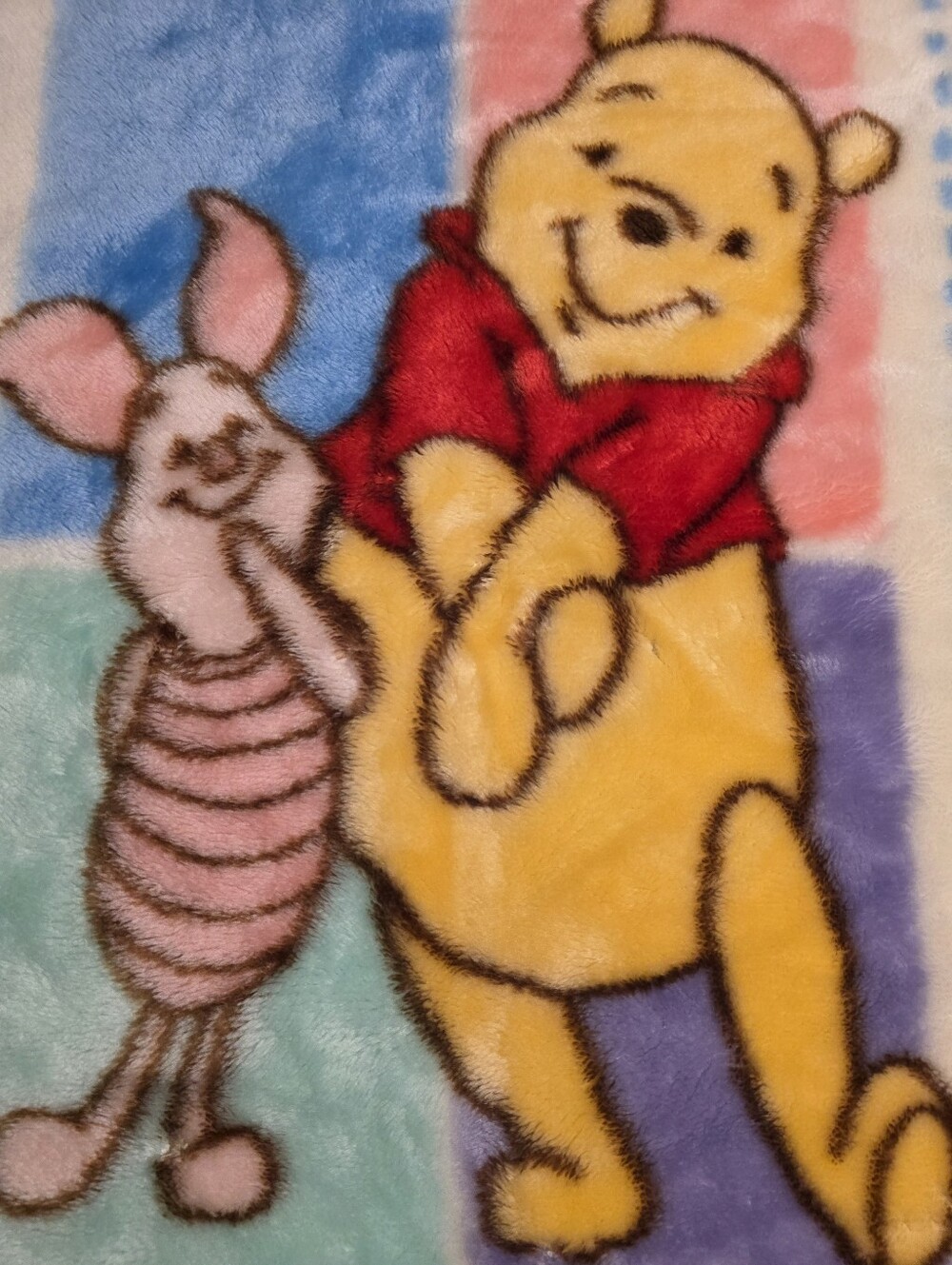 Vintage Winnie The Pooh And Piglet Blanket 30 inches wide x 45 inches height
